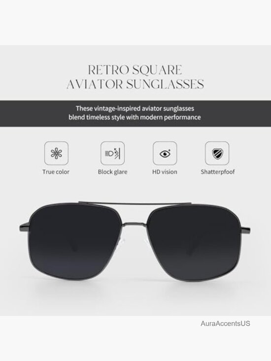 Oversize Metal Frame Aviator Sunglasses Polarized UV400 for Men Women main image 4